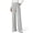 LightGrey, variant on Women's Wide Leg Pants Waffle Knit Stretchy Dress Pants Baggy High Waisted Trousers