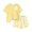 Yellow, variant on Asxite Girls Summer Outfits Casual Print Short Sleeve Round Neck Tee Shorts Set 2 Piece 3-15 Y