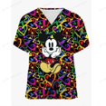 thumbnail image 1 of Disney Mickey Mouse cartoon print spa uniform beauty salon pet shop uniform fashion slim top scrub women's lab coatM Gao Jinjia LED, 1 of 2