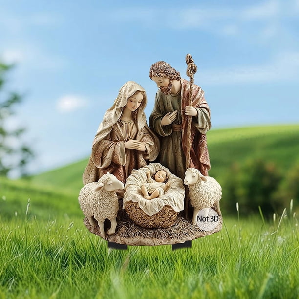 Estaca de jardín plana 2D "Happy Family of Three" | Decoración de jardín exterior | Estaca resistente a la intemperie para césped o plantas en maceta