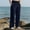 Navy, variant on Men's Ribbed Knit Lounge Pajama Pants Drawstring Straight Long Pants Loose Fit Comfort Trousers Workout with Pockets