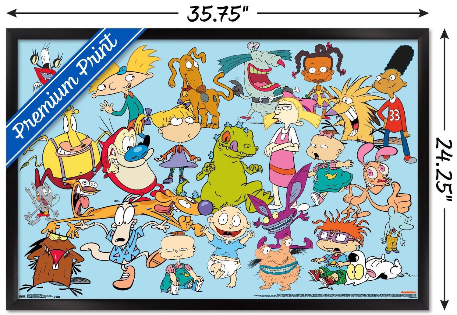 Nickelodeon Characters Wall Poster, 14.725" x 22.375" Framed