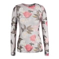 thumbnail image 3 of Gvmfive Women's Floral Print Beaded Long Sleeve T-Shirt Round Neck Tunic Tops, 3 of 5