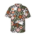 thumbnail image 3 of Daiia Rabbits on Floral Hawaiian Shirt for Men Gentle Cotton Regular Short Sleeve Casual-Medium, 3 of 9
