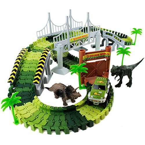 Dinosaurs More Boley Dino Create A Road Playset with 142 Track Pieces and 11 Additional Pieces Dinosaur Track Construction Set Car 