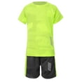 thumbnail image 5 of Fldy Kids Boys Soccer Jerseys Quick Dry Athletic T-Shirt and Short Sets Workout Football Activewear Fluorescent_Green 7-8, 5 of 7