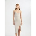 thumbnail image 2 of Scoop Neck Spaghetti Strap Midi Bodycon Dress with a Side Slit, 2 of 5