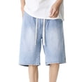 thumbnail image 4 of Pantalones cortos Cagnkofi para hombre, estilo casual de verano, de mezclilla, holgados, estilo Y2K, moda urbana., 4 of 6
