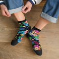 thumbnail image 3 of Fuzoiu Colorful Flowers Print Adult Socks, Crew Moisture-wicking Socks, Unisex Cushion Crew Socks,Casual Sports Ankle Socks, 3 of 7