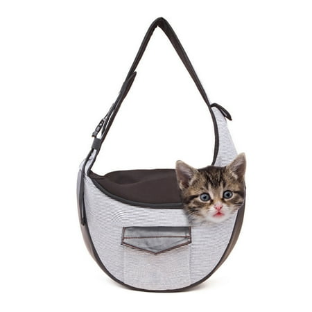 Bellaven Pet Sling Carrying Bag Single Shoulder Chest Messenger Bag Comfortable Portable Dog Outing Travel Carrier Breathable Mesh Sling Bag for Small Cats Dogs  Color 1