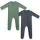 thumbnail image 1 of Hapiu Pijama Con Patas De Bambú Para Bebé, Paquete De 2, Verde Bosque Oscurogris Oscuro 12-18 Meses, 1 of 5