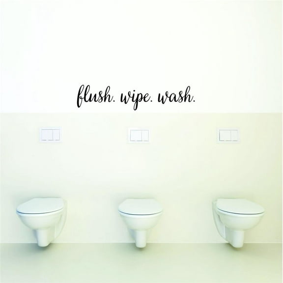 Flush Wipe Wash Wash Scrub A Dub Dub Laundry Soap Washer Dryer Clean Shorts Pant Sock Shoes Tooth Paste Grandchildren Surprises Girl Boy Bedroom Wall Decal Sticker - Size: 10 Inch x 34 Inch