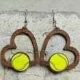 thumbnail image 5 of GKNET Boho Sport Football Big Love Heart Ear Hoop Earrings Wood Women Jewellery New-Basketball, 5 of 7