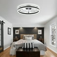 thumbnail image 2 of Oaks Aura Enclosed Low Profile Ceiling Fan with Lights Remote Control APP Bladeless Flush Mount Dimmable Lighting, 2 of 9