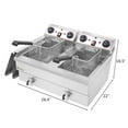 thumbnail image 3 of [US IN STOCK] Professional-style Deep Fryer with Dual Baskets, 3400W 2x6L Stainless Steel Electric Commercial Deep Fryers, for Turkey French Fries Home Kitchen Restaurant, Total Capacity 20.7QT/19.6L, 3 of 8