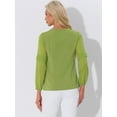 thumbnail image 4 of DARING DIVA Chiffon Semi Sheer Long Sleeves Blouses M Greens, 4 of 6