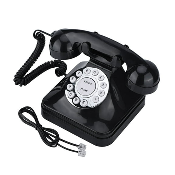 Retro Phone Landline Telephone,WX-3011 Vintage Black Multi Function Plastic Home Telephone Retro Wire Landline Phone