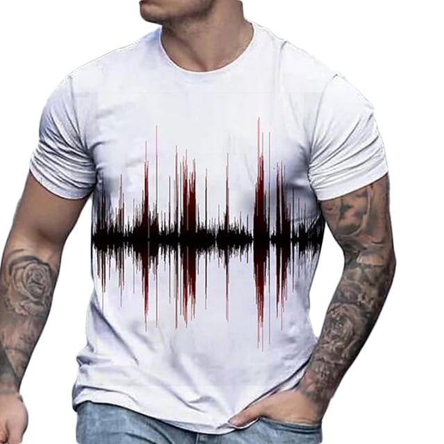 RKSTN Chemises pour Hommes Manches Courtes Mode Décontractée Col Rond Chandail Imprimé T-shirt Manches Courtes Haut Chemises Hawaïennes pour Hommes