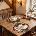 thumbnail image 4 of 4pcs Christmas Linen Placemats Winter Holiday Table Decoration Reusable Waterproof Wipeable Dining Table Mats for Party Supplies Home Restaurant Gatherings, 4 of 6