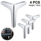 thumbnail image 1 of 4 pies de apoyo para muebles de metal de 15 cm con tres puntas - cromo claro Ormromra 221108-4, 1 of 7