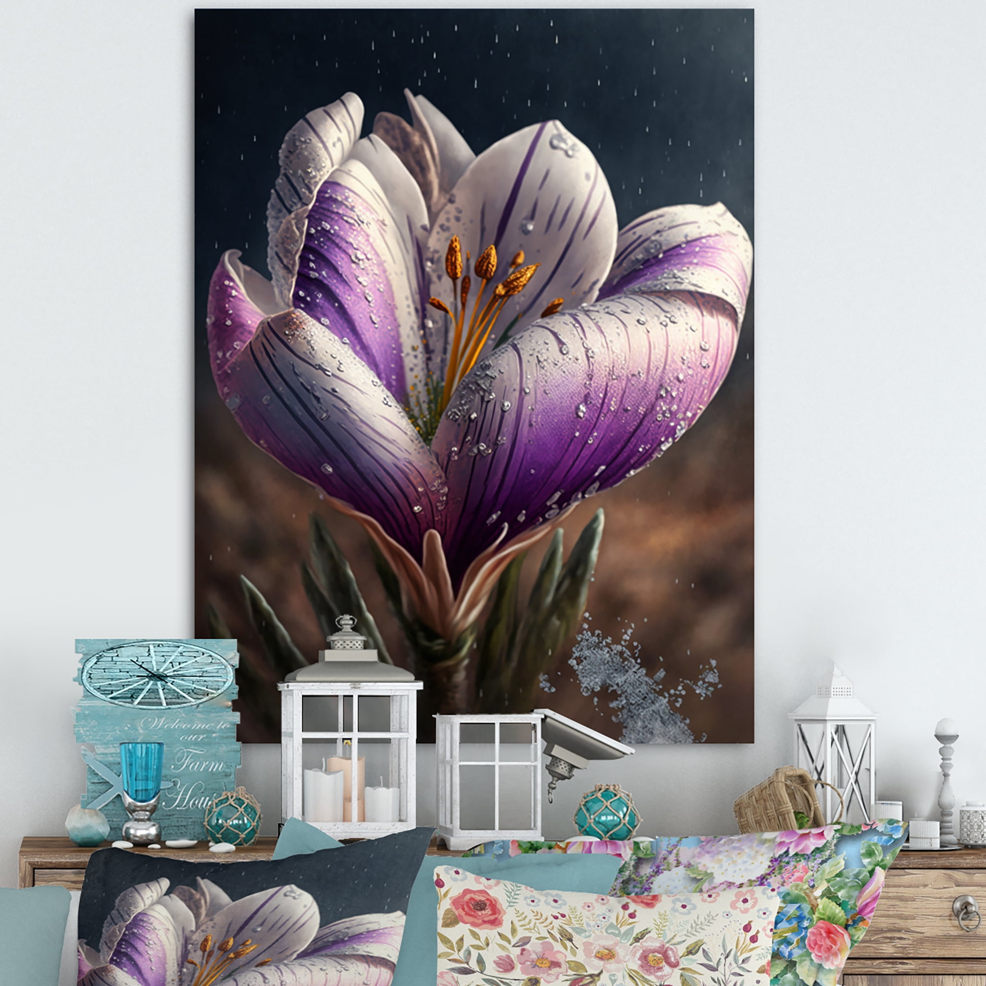Designart Blooming Crocus III Canvas Wall Art