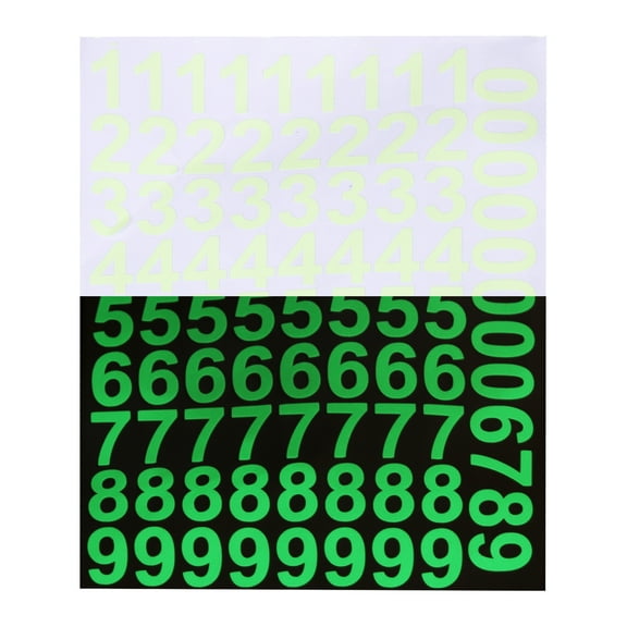 Uxcell 85 Pcs Glow in the Dark Number Decals Decor, Green Luminous Adhesive Wall Stickers, 3D Glowing Stickers for Ceiling Bedroom Bedding Room Decoration