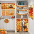 thumbnail image 2 of Thanksgiving Pumpkin Funny Kitchen Curtains with Valance and Tier Sets 36 Inch, 3 Pieces Turkey Bird Wooden Rod Pocket Drapes Window Treatment Curtains for Kitchen Over Sink Dining Room Decor, 2 of 6