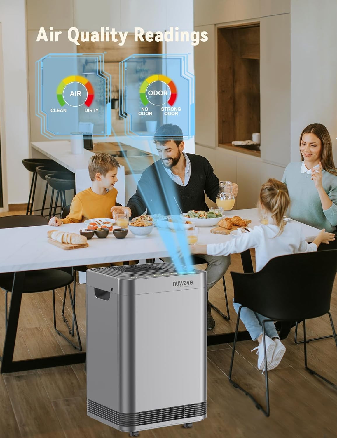 Nuwave Air Purifier, Oxypure Smart Air Purifier with 4 Stage Tower Structure Air Filter