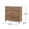 thumbnail image 4 of GDF Studio OkiOki Coastal Acacia Wood 3 Drawer Dresser, Light Brown Glaze, 4 of 9