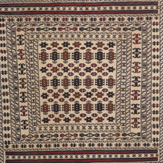 Ahgly Company Indoor Square Traditional Bakers Brown Persian Area Rugs, 7' Square