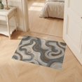 thumbnail image 2 of ODIKA 2'x3' Ultra-Soft Accent Mat, Navy Fluid Absract Featuring Inspired Abstract Pile Large None Washable, Bare feet friendly, Easy Care Indoor rug for Bedside, Footrest, 2 of 7