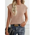 thumbnail image 5 of PRETTYGARDEN Women's Spring Vest Tops Cap Sleeve Striped Shirt Knit Tank Top Summer Beach Vacation Clothes, 5 of 9