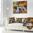 thumbnail image 3 of Designart Dniester Canyon Spring Waterfalls - Landscape Photography Throw Pillow - 18x18, 3 of 5