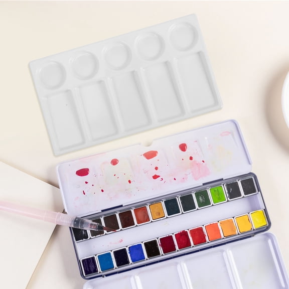 Raindrops Portable White Ceramic Paint Palette with 10 Wells, Ideal for Gouache, Watercolor, and Oil Painting Artists