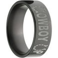thumbnail image 3 of 8mm Flat Black Zirconium Ring with "Cowboy Up" Laser Design, 3 of 3