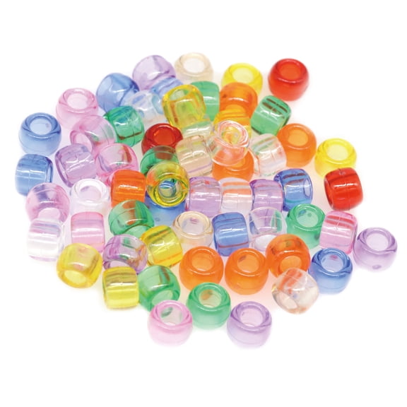 12 Packs: 580 ct. (6,960 total) Multicolor Transparent Pony Beads by Creatology - 6mm x 9mm