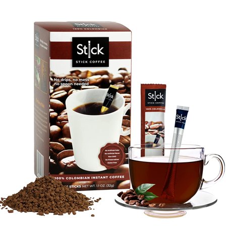 Stick Beverages Columbian Instant Coffee - 96 Individual Coffee Sticks - Caffeinated - (6 pack)