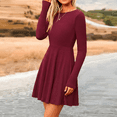 thumbnail image 4 of MLDRA Dress for Women Casual Long Sleeve Ribbed Knit A-Line Flowy Fall Winter Sweater Dress, Crewneck Elegant Going Out Dresses for Women 2026, 4 of 7