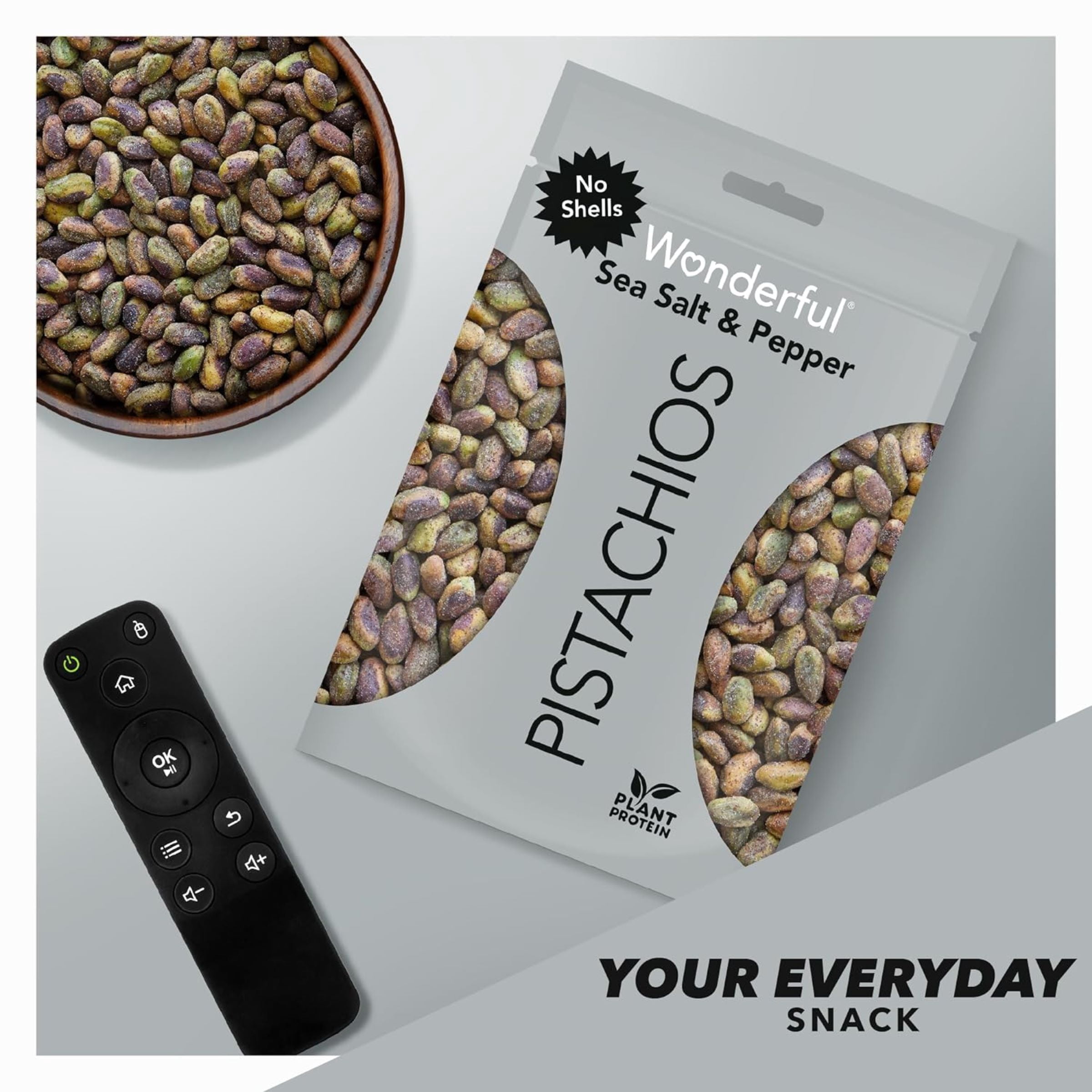 (5 pack) Wonderful Pistachios No Shells Sea Salt & Pepper Nuts, 11 Ounce Bag