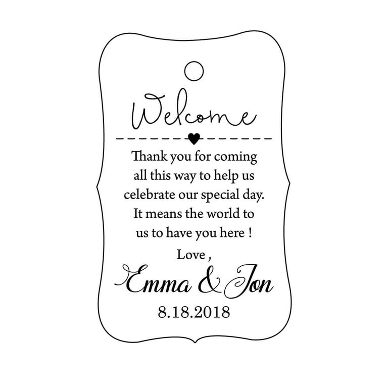 PRINTABLE Wedding Hotel Welcome Bag Note With Gold Heart and 