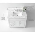 thumbnail image 5 of Ancerre Designs Aspen 36" Transitional Wood Bathroom Vanity Set in White, 5 of 17