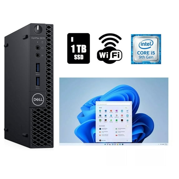 Restored Dell OptiPlex 3070 Micro Intel Core i5-8500T Desktop Computer 16GB RAM 1TB SSD Windows 11 Pro (Refurbished)