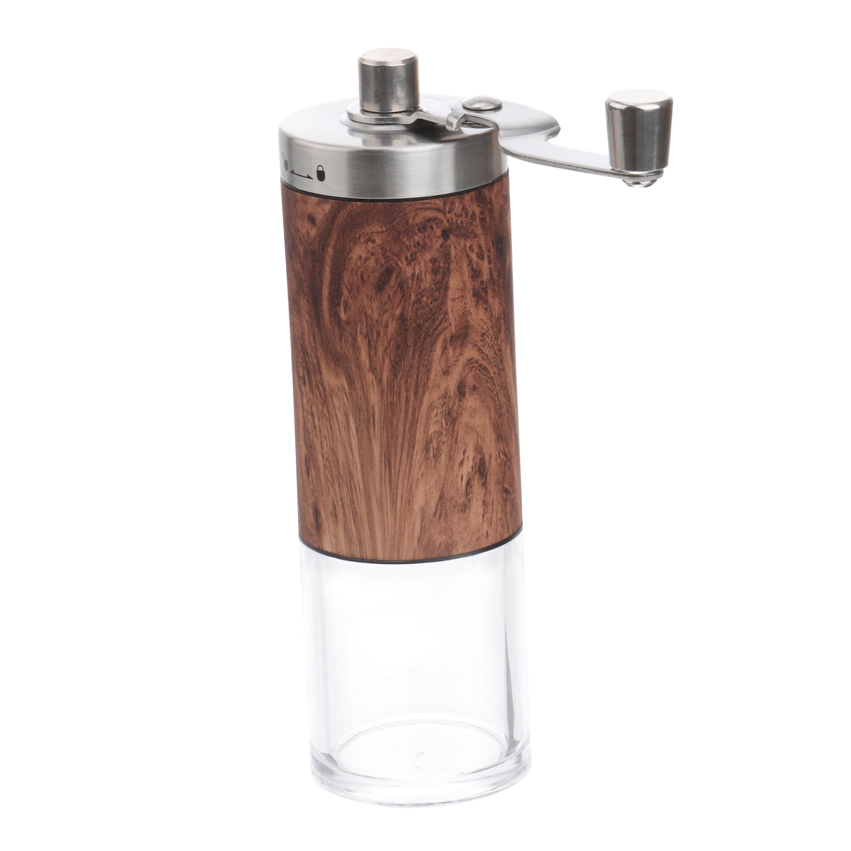 ULTNICE Portable Coffee Bean Grinder Plated Silver Stainless Steel Wooden Hand Grinding 1Pc
