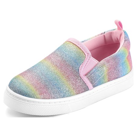 

Bocca Kid s Slip on Sneakers Colorful Girls Canvas Walking Shoes Size 2