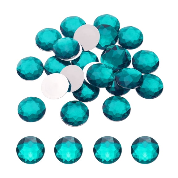 Flat Back Round Acrylic Rhinestones,25mm Indigo Flatback Crystal Rhinestones for Crafts Decoration 25Pcs