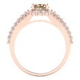thumbnail image 4 of 1.76ct round cut yellow moissanite 14k rose gold halo Bridal Wedding Engagement Promise Anniversary Ring for Women size 4.25, 4 of 7