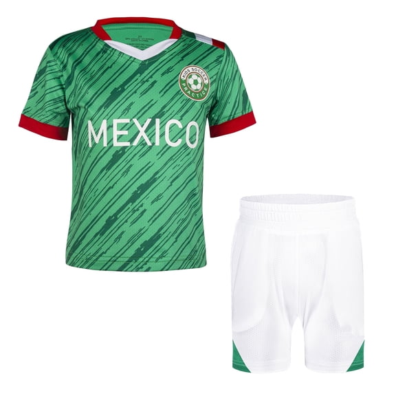 Cnins Youth Unisex Mexico Soccer Jersey Sombrero FCP Short Sleeve Uniform 2 Piece Sets (8Y)