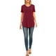 thumbnail image 2 of La nueva manga del cortocircuito del cuello del color sólido V de la camiseta de las mujeres de MABOTO Camiseta mujer, 2 of 2