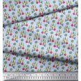 thumbnail image 2 of Soimoi Rayon Crepe Fabric Text,Tree & Owl Cartoon Printed Fabric 1 Yard 46 Inch Wide, 2 of 3