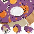thumbnail image 4 of Halloween Themed Elastic Table Cover for 52 Inch Round Table - Pumpkin Printed Washable Fabric Party Dining Room Decor, 4 of 6
